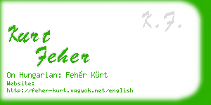 kurt feher business card